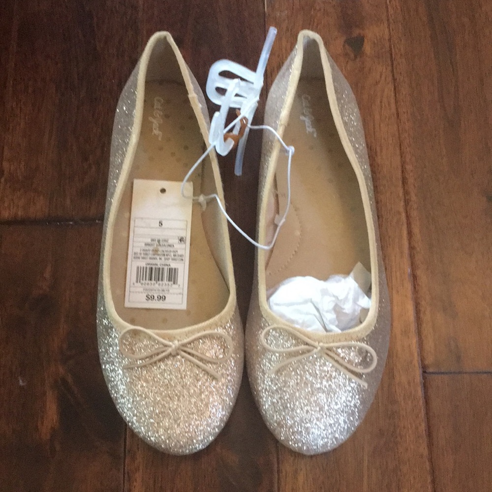Sparkly Gold Ballet Flats